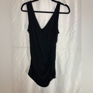 Ruched front crossover tank